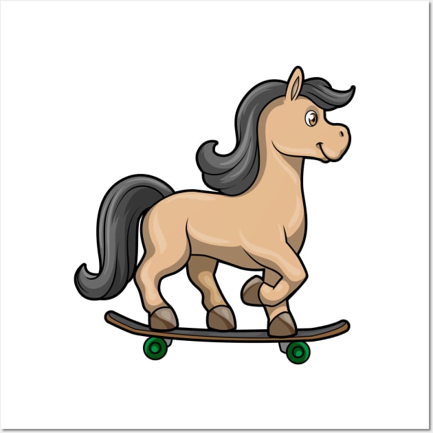 Horse as Skater with Skateboard Wall Art by Markus Schnabel